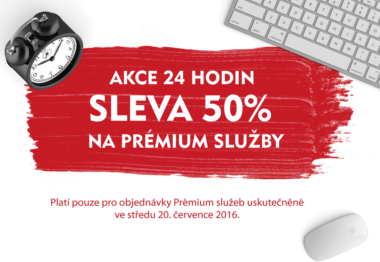 50% SLEVA NA PRÉMIUM SLUŽBY – platí jen 24 hodin!