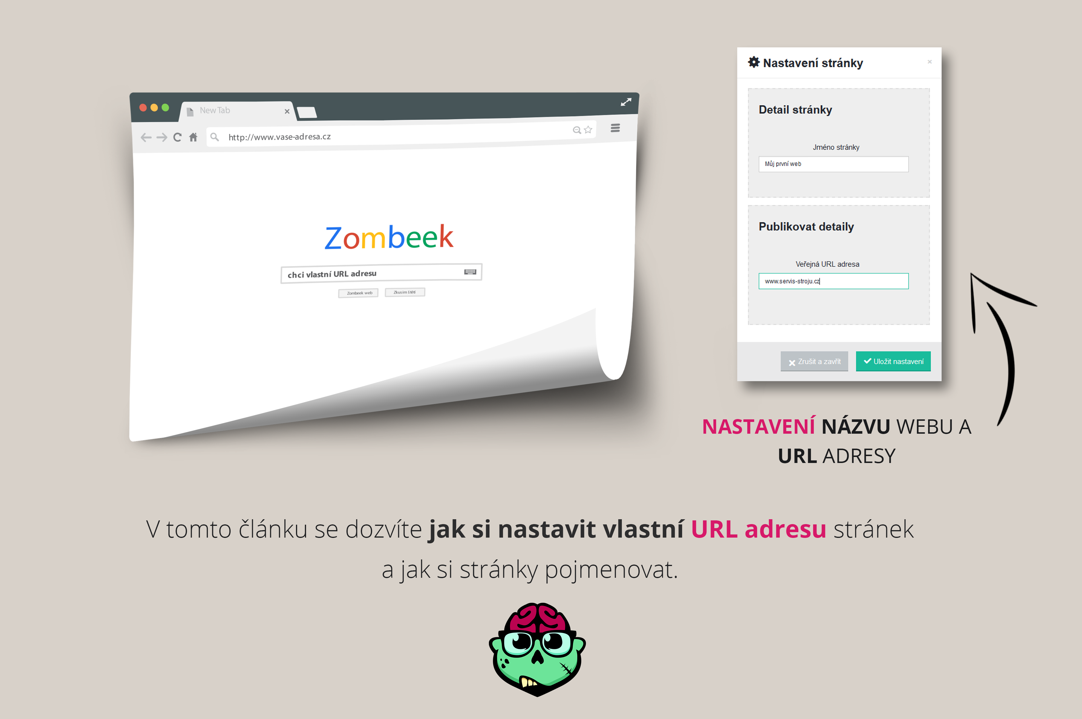 ZOMBEEK NÁVODY <br> JAK NASTAVIT VLASTNÍ URL ADRESU neco.zombeek.cz
