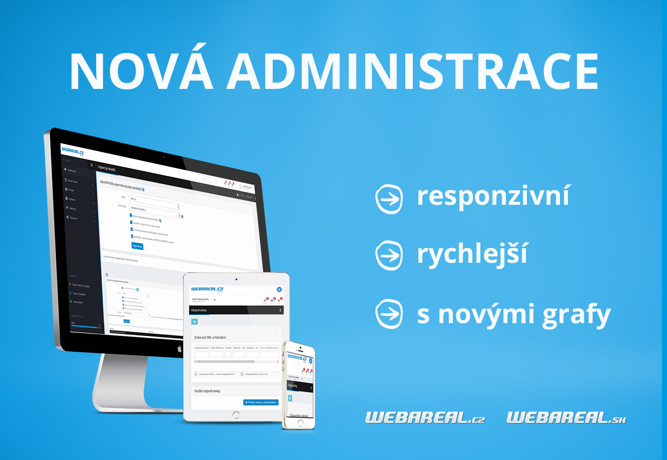 NOVÁ ADMINISTRACE<br>Rozvržení plochy
