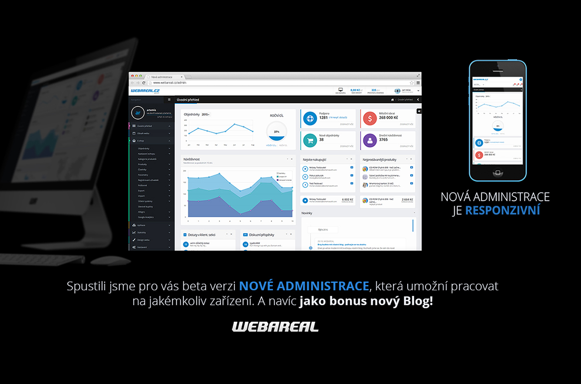 Seznámení s novou administrací a vylepšená úvodní strana