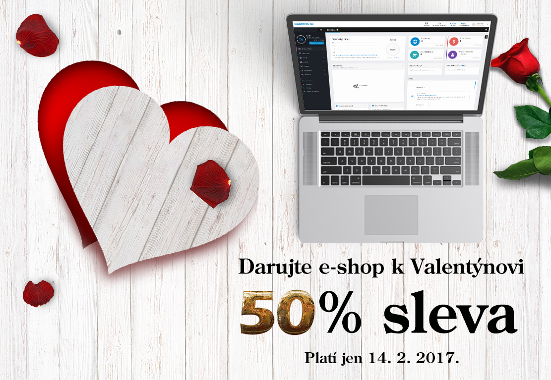 Valentýnský večer<br>Darujte e-shop s 50% slevou