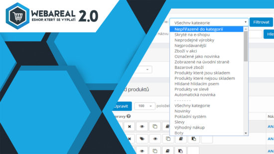 Rozšířená filtrace produktů