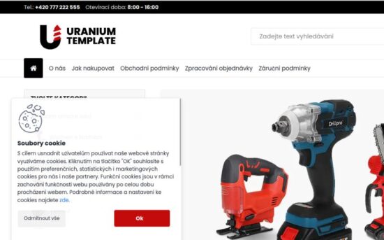 Upravená cookie lišta